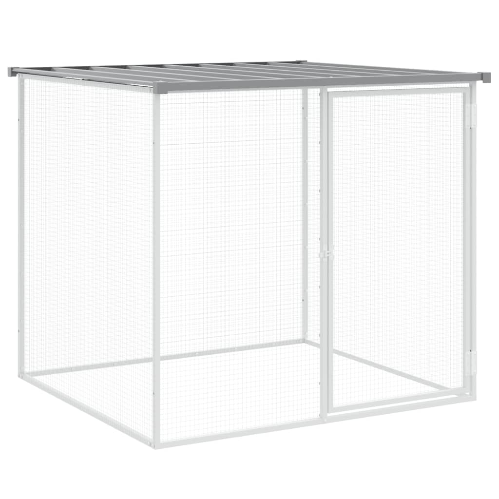 vidaXL Chicken Cage with Roof Light Grey 1003x98x90cm Galvanised Steel