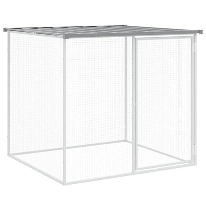 vidaXL Chicken Cage with Roof Light Grey 1003x98x90cm Galvanised Steel