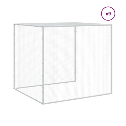 vidaXL Chicken Cage with Roof Light Grey 1003x98x90 cm Galvanised Steel