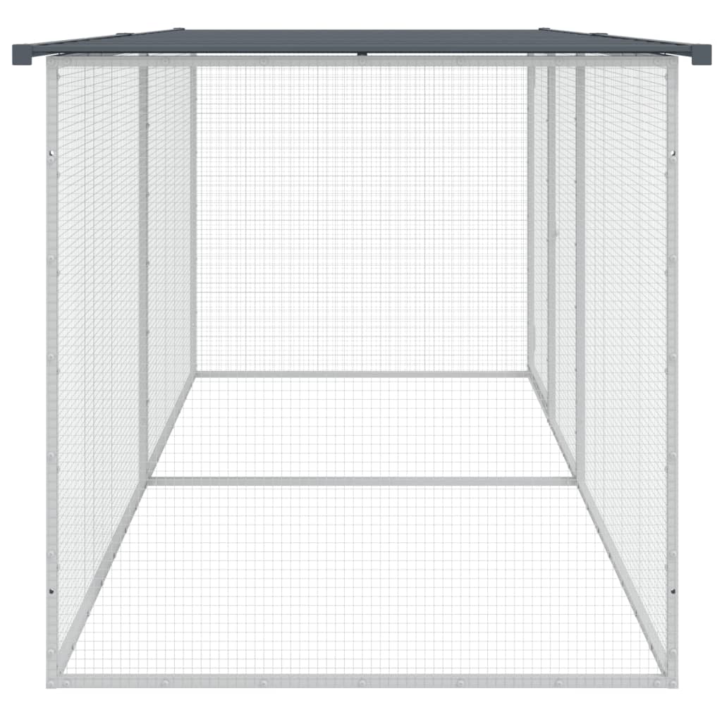 vidaXL Chicken Cage with Roof Anthracite 203x98x90 cm Galvanised Steel