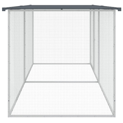 vidaXL Chicken Cage with Roof Anthracite 203x98x90 cm Galvanised Steel