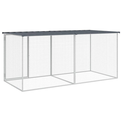 vidaXL Chicken Cage with Roof Anthracite 203x98x90 cm Galvanised Steel