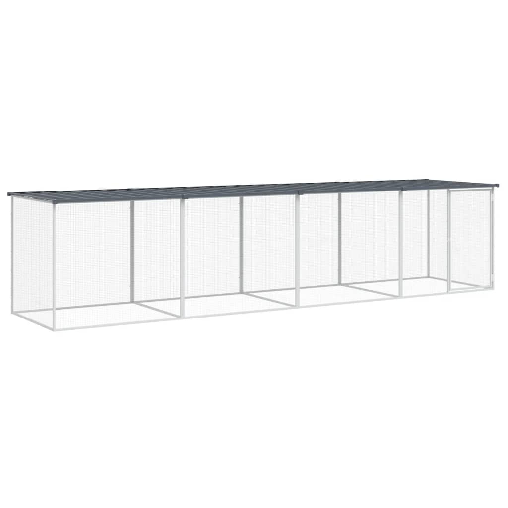 vidaXL Chicken Cage with Roof Anthracite 403x98x90 cm Galvanised Steel