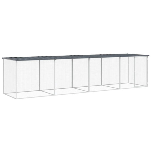 vidaXL Chicken Cage with Roof Anthracite 403x98x90 cm Galvanised Steel