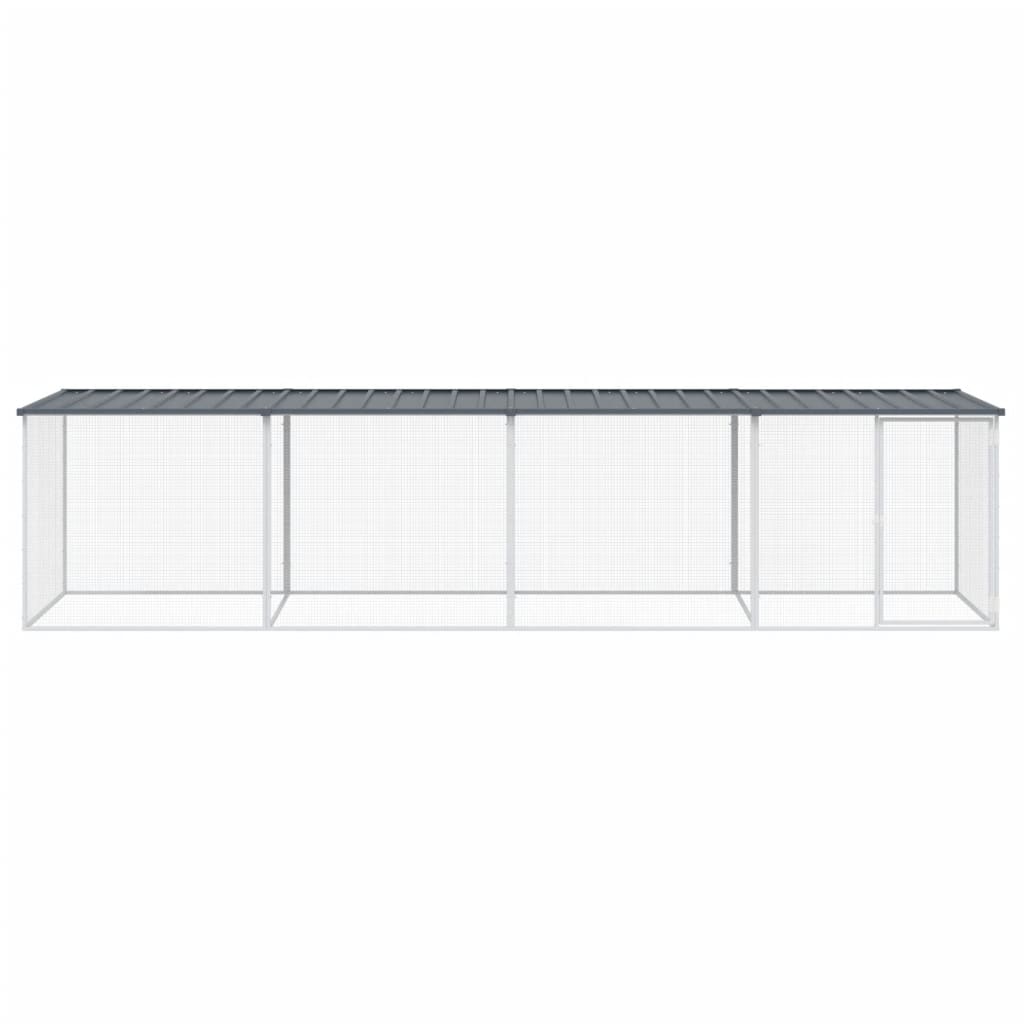 vidaXL Chicken Cage with Roof Anthracite 403x98x90 cm Galvanised Steel