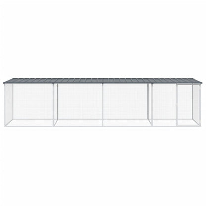 vidaXL Chicken Cage with Roof Anthracite 403x98x90 cm Galvanised Steel