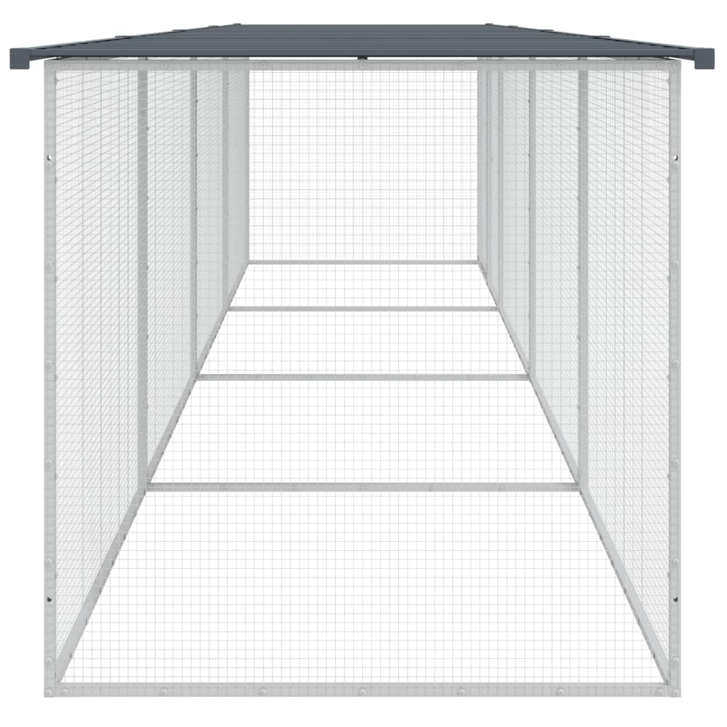 vidaXL Chicken Cage with Roof Anthracite 403x98x90 cm Galvanised Steel