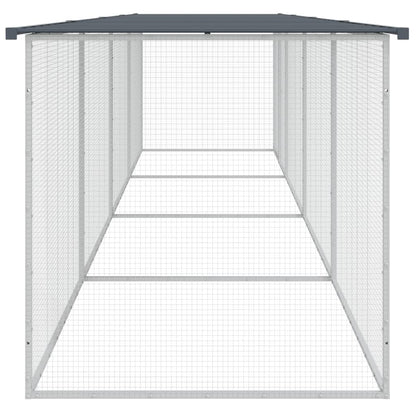 vidaXL Chicken Cage with Roof Anthracite 403x98x90 cm Galvanised Steel