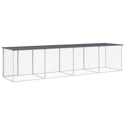 vidaXL Chicken Cage with Roof Anthracite 403x98x90 cm Galvanised Steel