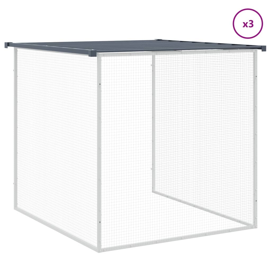 vidaXL Chicken Cage with Roof Anthracite 403x98x90 cm Galvanised Steel