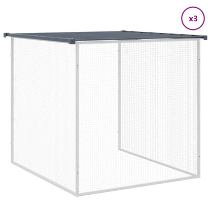 vidaXL Chicken Cage with Roof Anthracite 403x98x90 cm Galvanised Steel