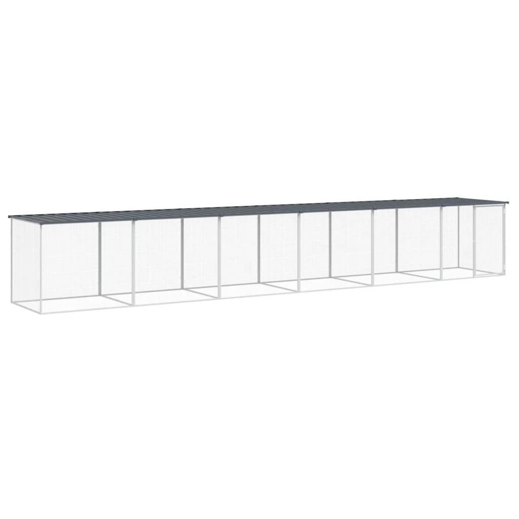 vidaXL Chicken Cage with Roof Anthracite 603x98x90 cm Galvanised Steel