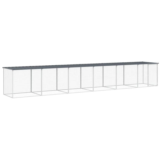 vidaXL Chicken Cage with Roof Anthracite 603x98x90 cm Galvanised Steel