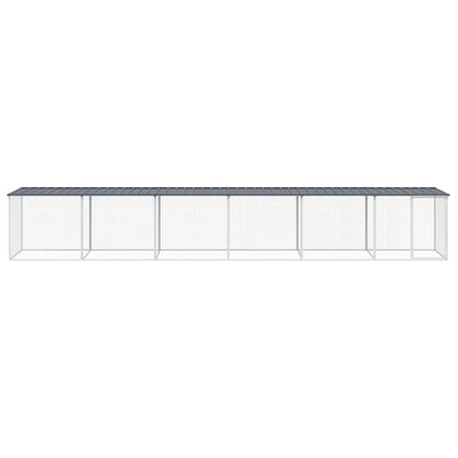 vidaXL Chicken Cage with Roof Anthracite 603x98x90 cm Galvanised Steel