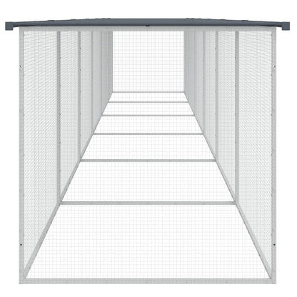 vidaXL Chicken Cage with Roof Anthracite 603x98x90 cm Galvanised Steel