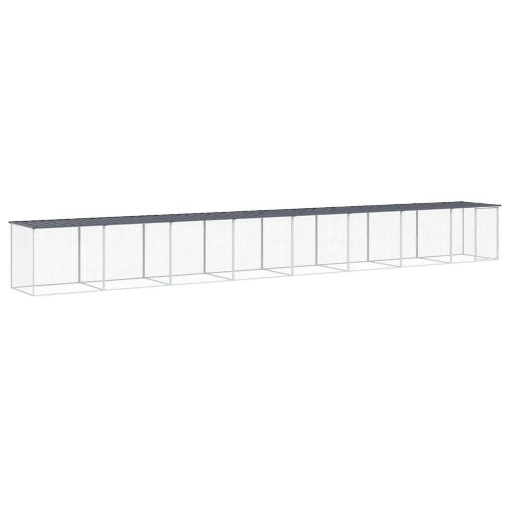 vidaXL Chicken Cage with Roof Anthracite 803x98x90 cm Galvanised Steel