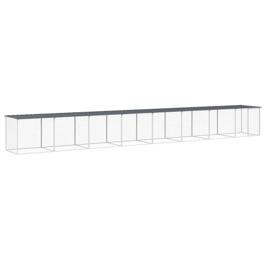 vidaXL Chicken Cage with Roof Anthracite 803x98x90 cm Galvanised Steel
