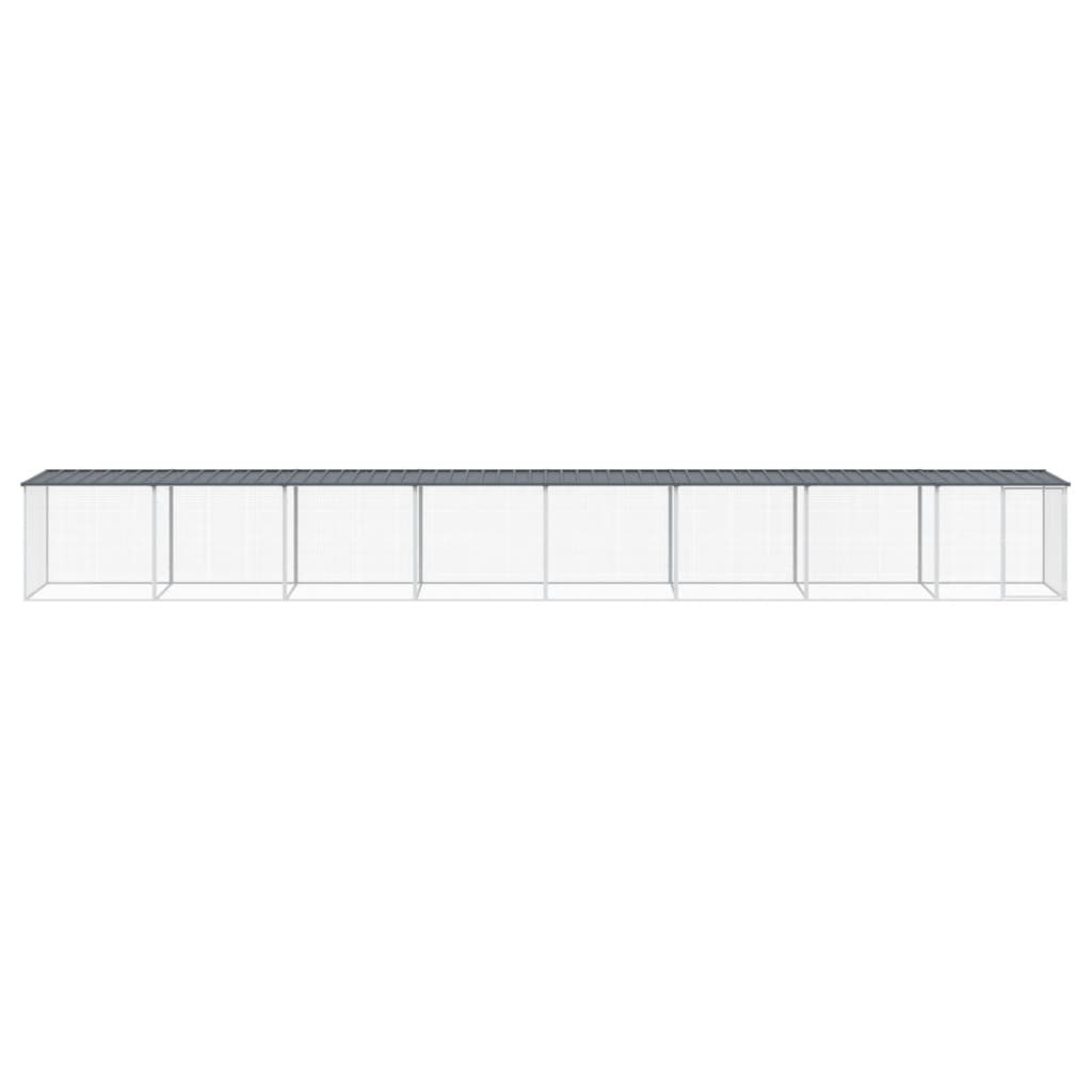 vidaXL Chicken Cage with Roof Anthracite 803x98x90 cm Galvanised Steel