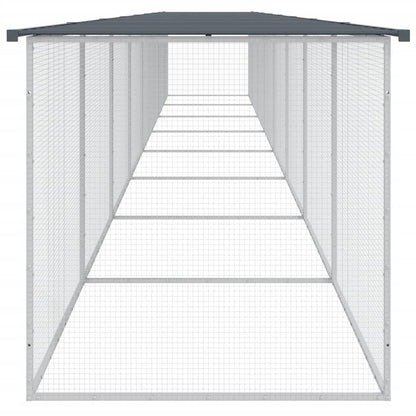 vidaXL Chicken Cage with Roof Anthracite 803x98x90 cm Galvanised Steel