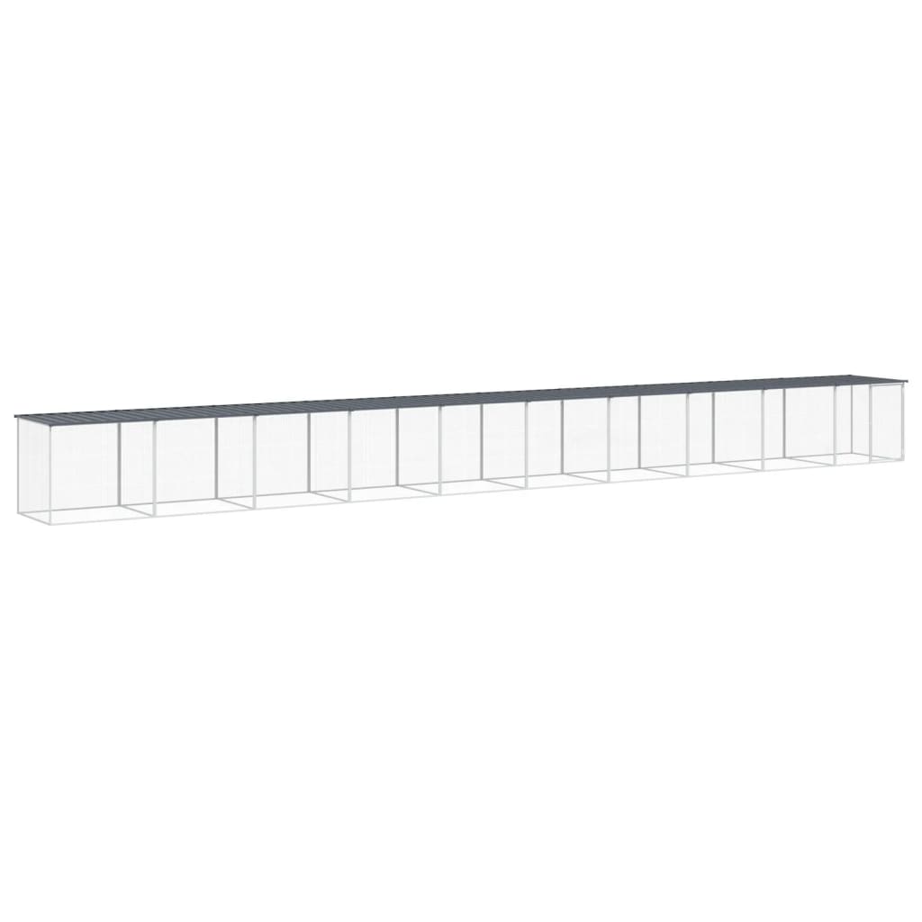 vidaXL Chicken Cage with Roof Anthracite 1003x98x90cm Galvanised Steel