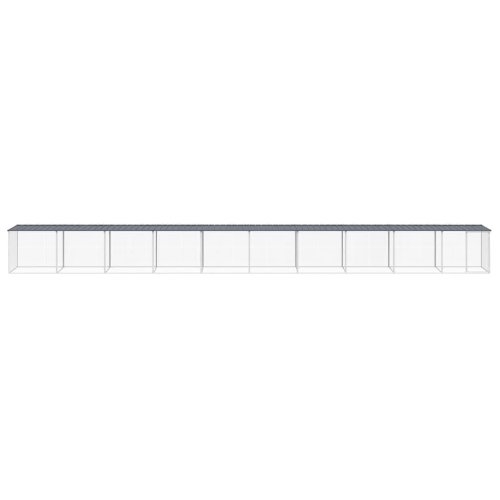 vidaXL Chicken Cage with Roof Anthracite 1003x98x90cm Galvanised Steel