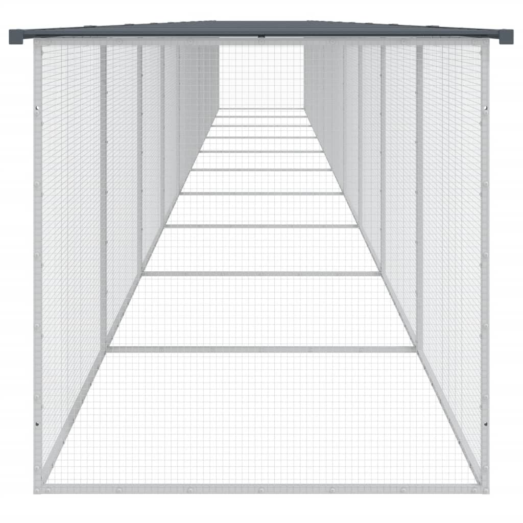 vidaXL Chicken Cage with Roof Anthracite 1003x98x90cm Galvanised Steel