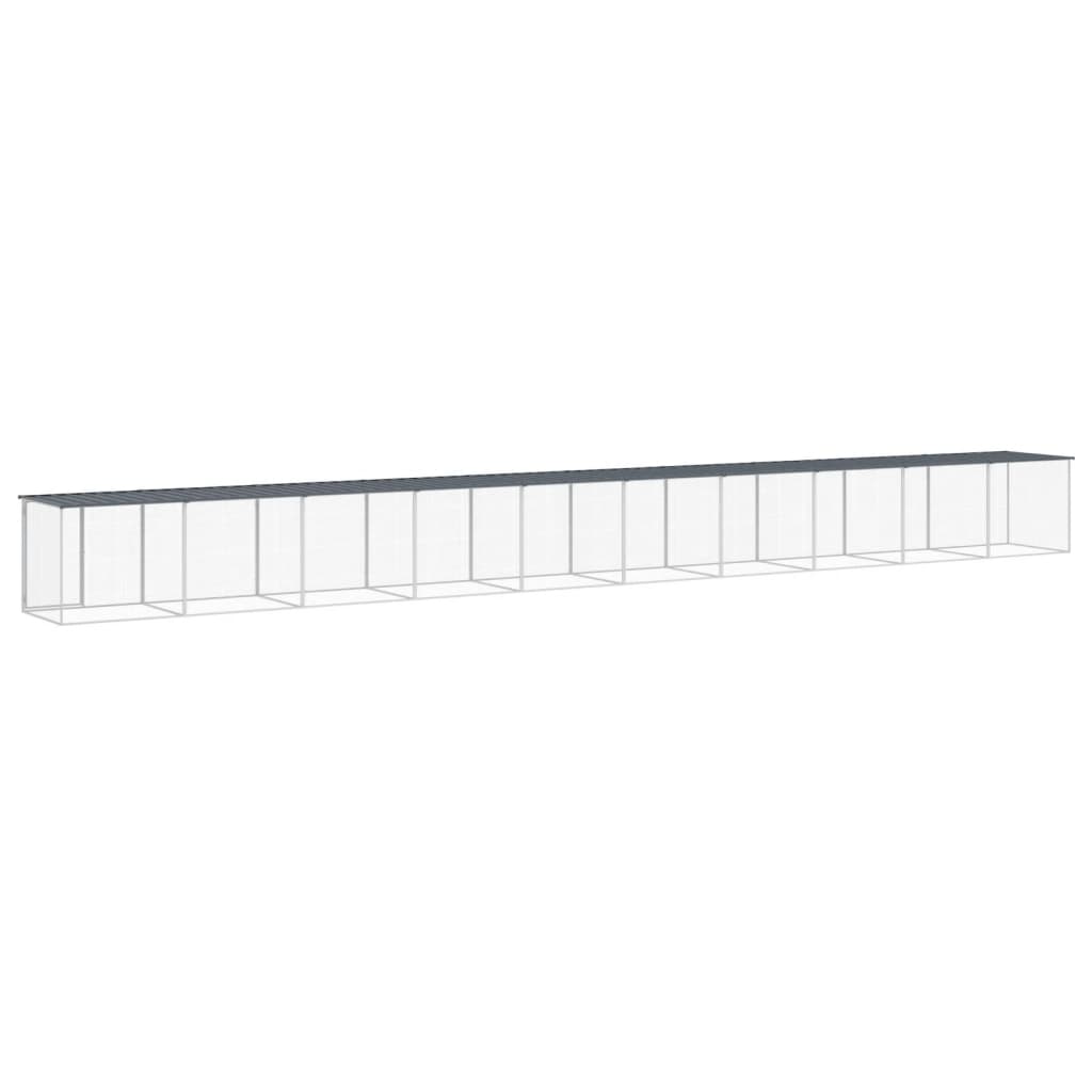 vidaXL Chicken Cage with Roof Anthracite 1003x98x90cm Galvanised Steel