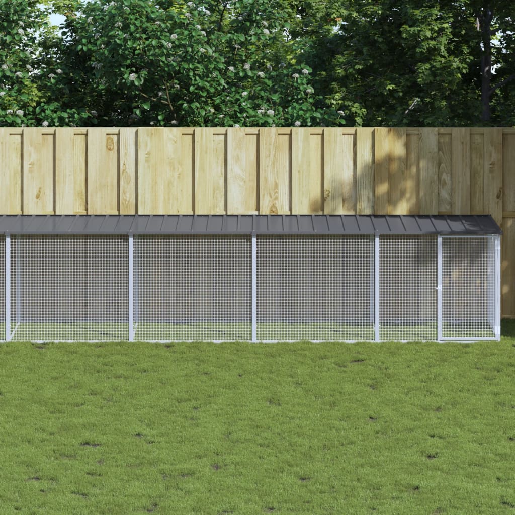 vidaXL Chicken Cage with Roof Anthracite 1003x98x90cm Galvanised Steel