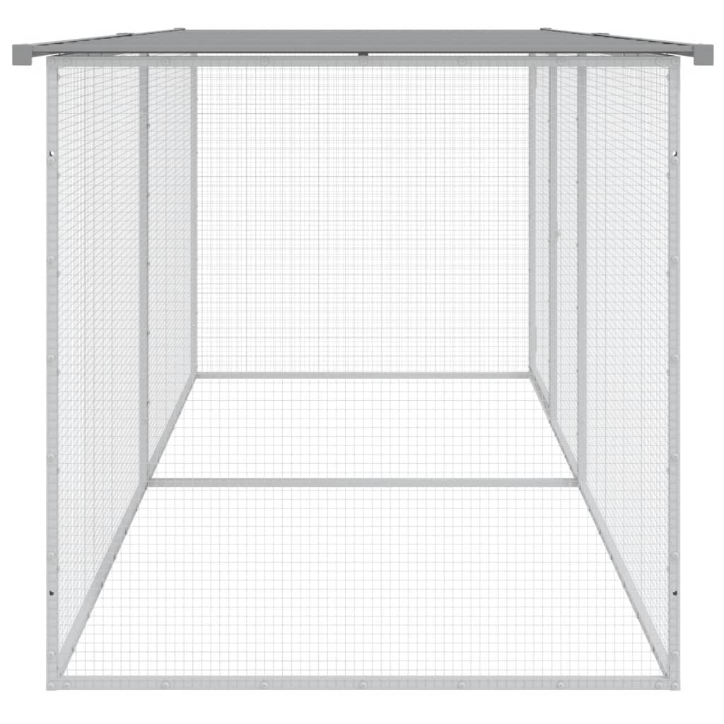 vidaXL Chicken Cage with Roof Light Grey 203x98x90 cm Galvanised Steel