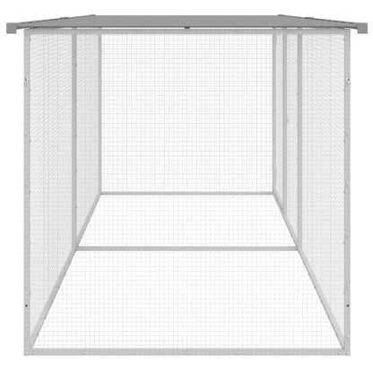 vidaXL Chicken Cage with Roof Light Grey 203x98x90 cm Galvanised Steel