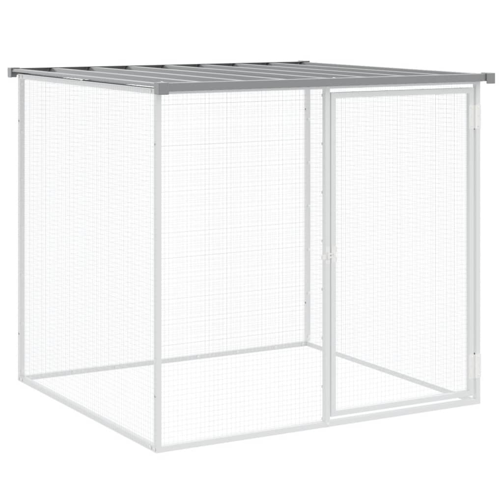 vidaXL Chicken Cage with Roof Light Grey 203x98x90 cm Galvanised Steel