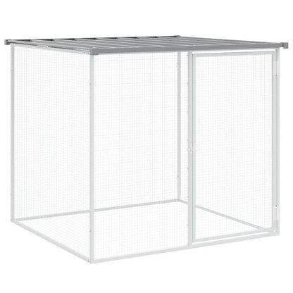 vidaXL Chicken Cage with Roof Light Grey 203x98x90 cm Galvanised Steel