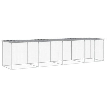 vidaXL Chicken Cage with Roof Light Grey 403x98x90 cm Galvanised Steel