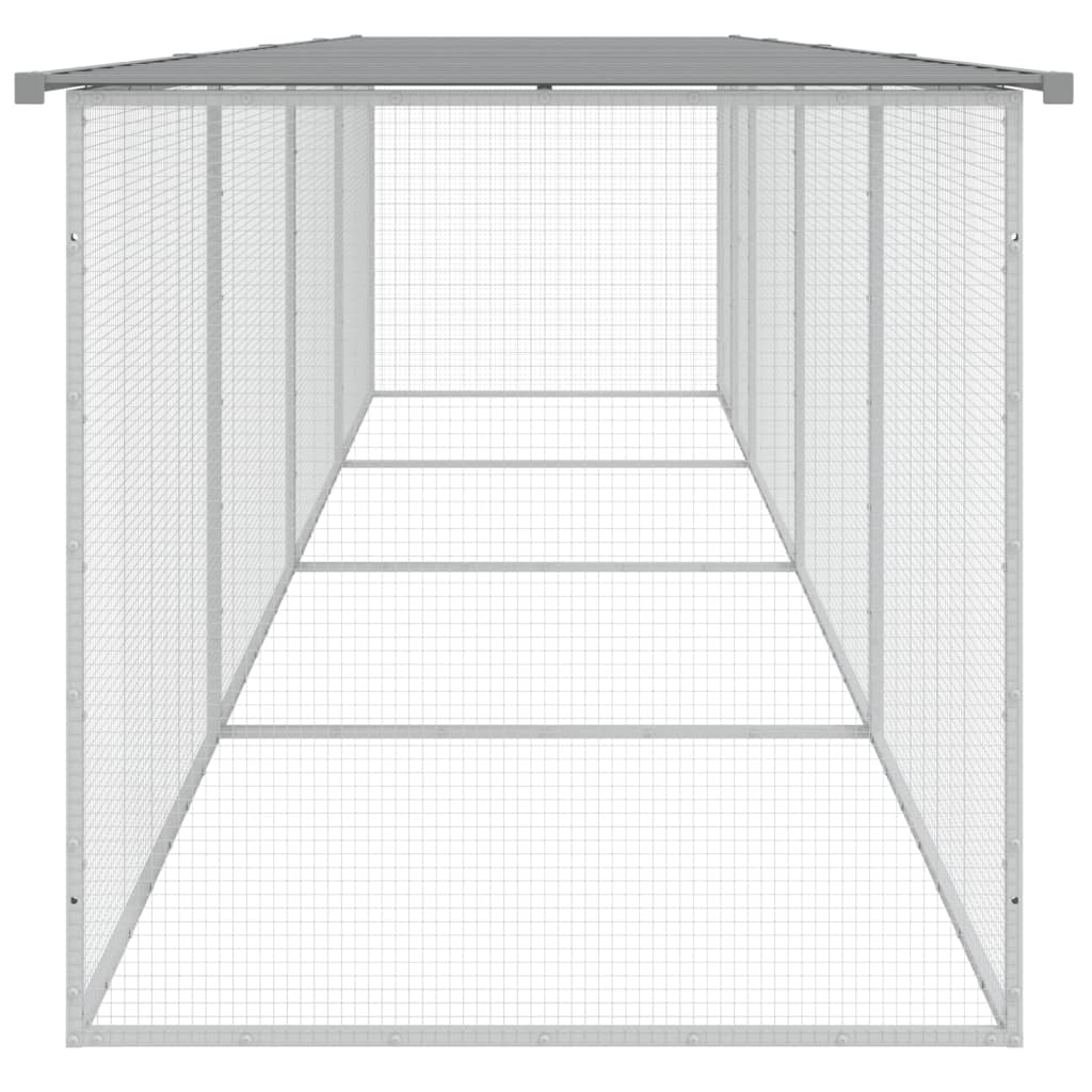 vidaXL Chicken Cage with Roof Light Grey 403x98x90 cm Galvanised Steel