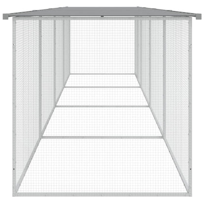 vidaXL Chicken Cage with Roof Light Grey 403x98x90 cm Galvanised Steel