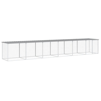 vidaXL Chicken Cage with Roof Light Grey 603x98x90 cm Galvanised Steel