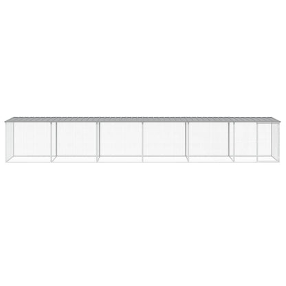vidaXL Chicken Cage with Roof Light Grey 603x98x90 cm Galvanised Steel