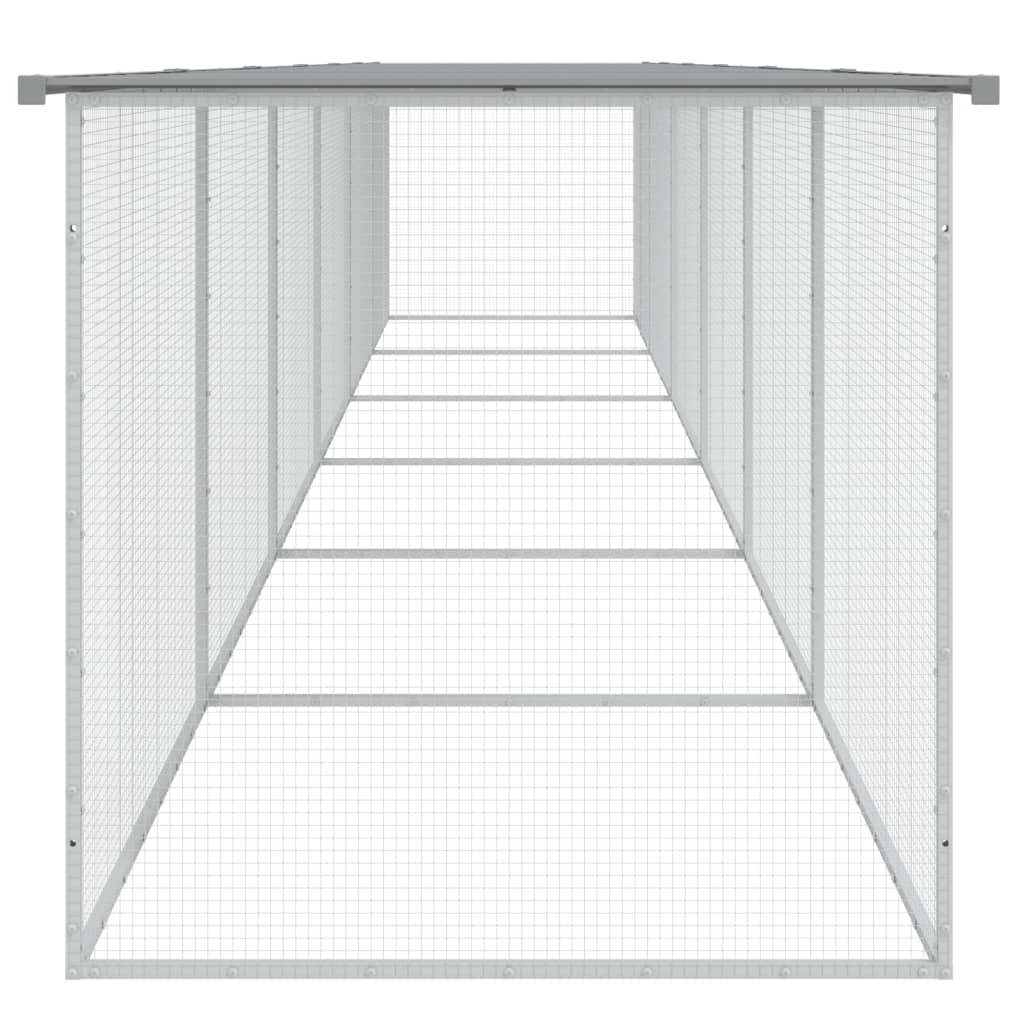 vidaXL Chicken Cage with Roof Light Grey 603x98x90 cm Galvanised Steel