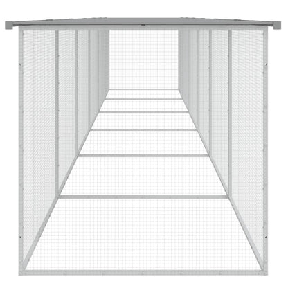 vidaXL Chicken Cage with Roof Light Grey 603x98x90 cm Galvanised Steel
