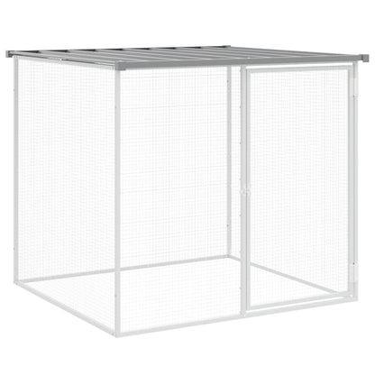 vidaXL Chicken Cage with Roof Light Grey 603x98x90 cm Galvanised Steel