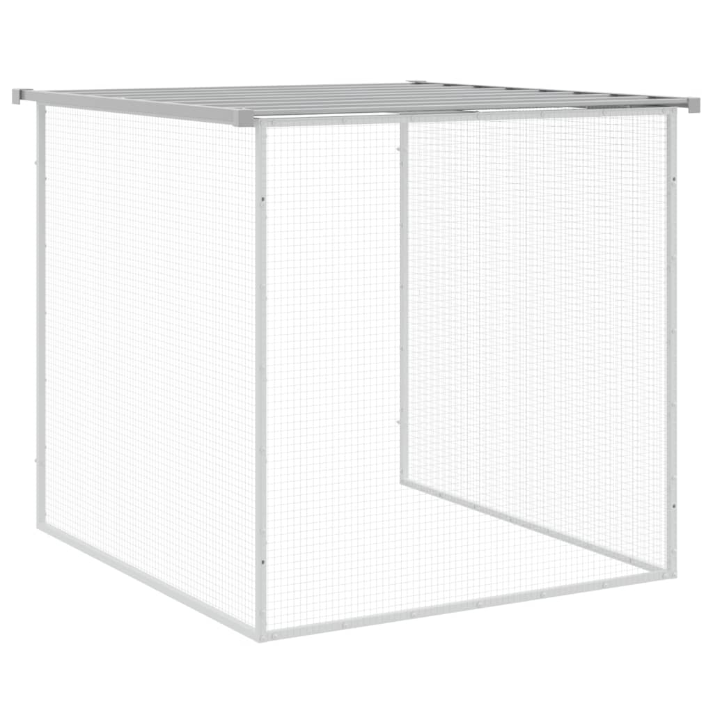 vidaXL Chicken Cage with Roof Light Grey 603x98x90 cm Galvanised Steel