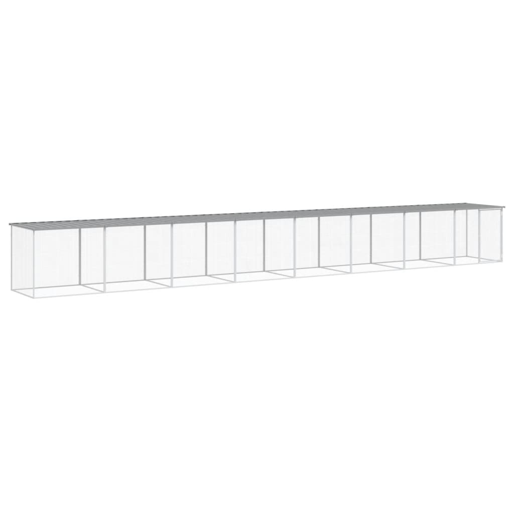 vidaXL Chicken Cage with Roof Light Grey 803x98x90 cm Galvanised Steel
