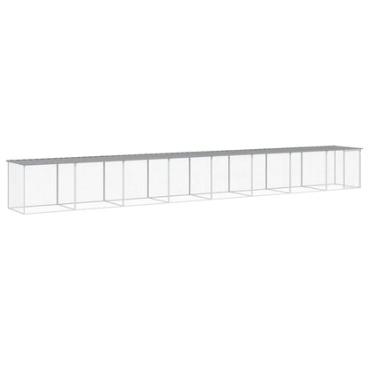 vidaXL Chicken Cage with Roof Light Grey 803x98x90 cm Galvanised Steel