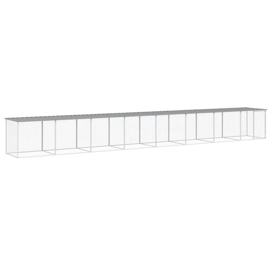 vidaXL Chicken Cage with Roof Light Grey 803x98x90 cm Galvanised Steel