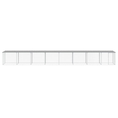 vidaXL Chicken Cage with Roof Light Grey 803x98x90 cm Galvanised Steel