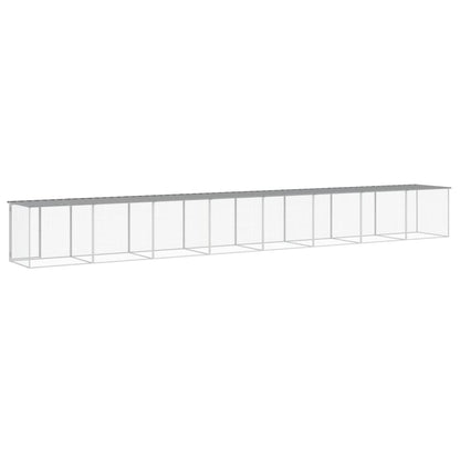 vidaXL Chicken Cage with Roof Light Grey 803x98x90 cm Galvanised Steel