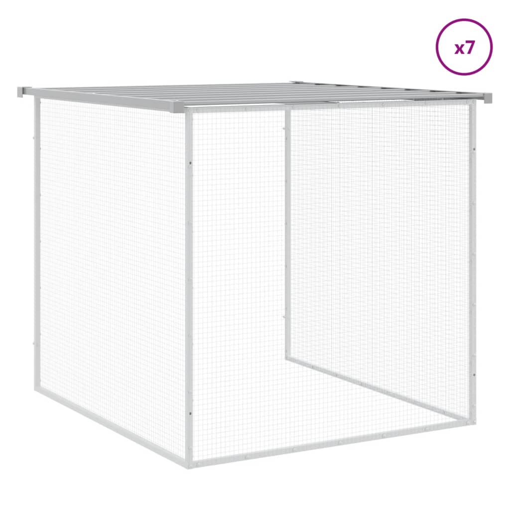 vidaXL Chicken Cage with Roof Light Grey 803x98x90 cm Galvanised Steel