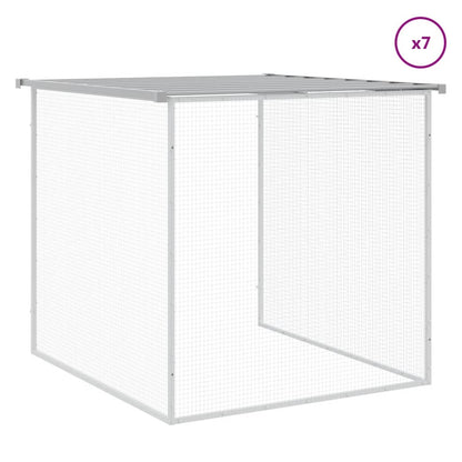 vidaXL Chicken Cage with Roof Light Grey 803x98x90 cm Galvanised Steel