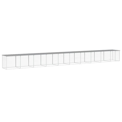 vidaXL Chicken Cage with Roof Light Grey 1003x98x90 cm Galvanised Steel