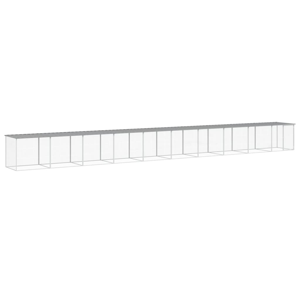 vidaXL Chicken Cage with Roof Light Grey 1003x98x90cm Galvanised Steel